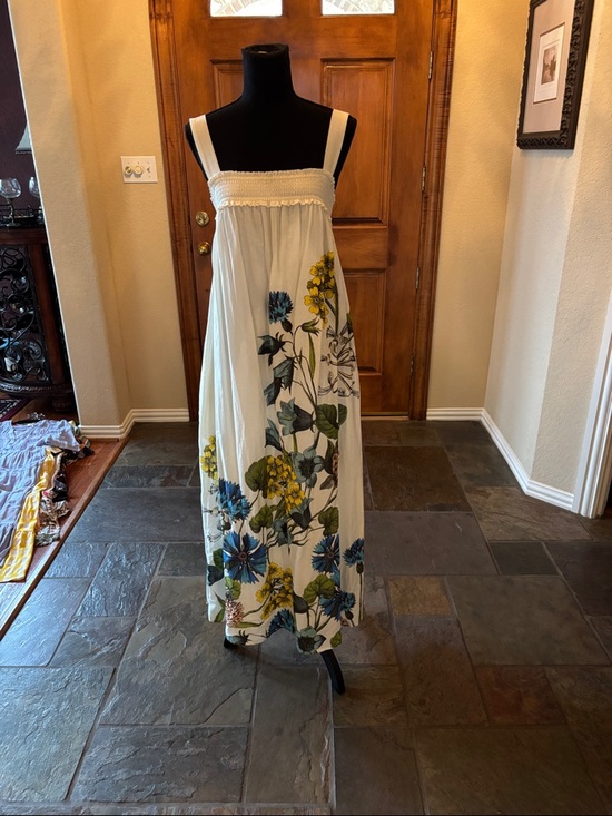 Maeve Dresses & Skirts - Women’s White Floral Maxi Dress w/Blue & Yellow Blooms by Maeve